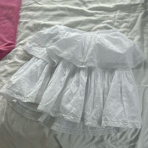 White mini skirt